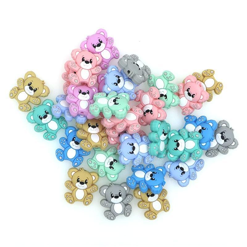Mini Bear Silicone Beads Baby Dummy Cartoon Pacifier Toy Accessories For Kids And Babies Stevvex