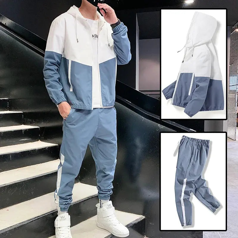 2026 Men Tracksuit Casual Joggers Hooded Sportswear Jackets And Pants 2 Piece Sets Hip Hop Running Sports Suit NovaCart