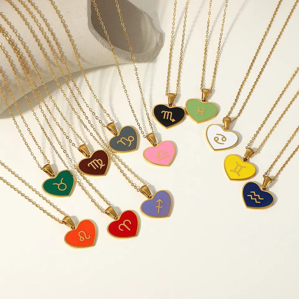 Zodiac Heart Pendant Necklace LUNAR VINES