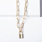 Multi Layer Lock Portrait Pendants Necklaces For Women Gold Metal Key Heart Necklace