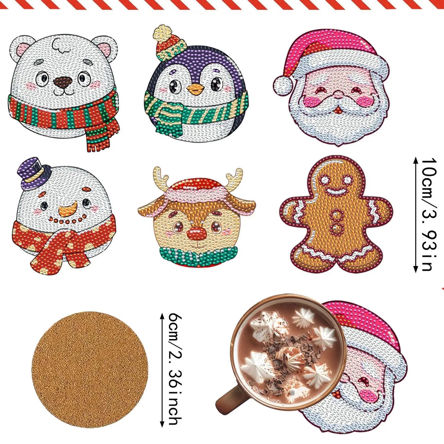 6 Christmas Diamond DIY Decorative Stickers Handmade Kids' Tree Elements Adds Holiday Atmosphere Style Any Space Made in China NovaCart