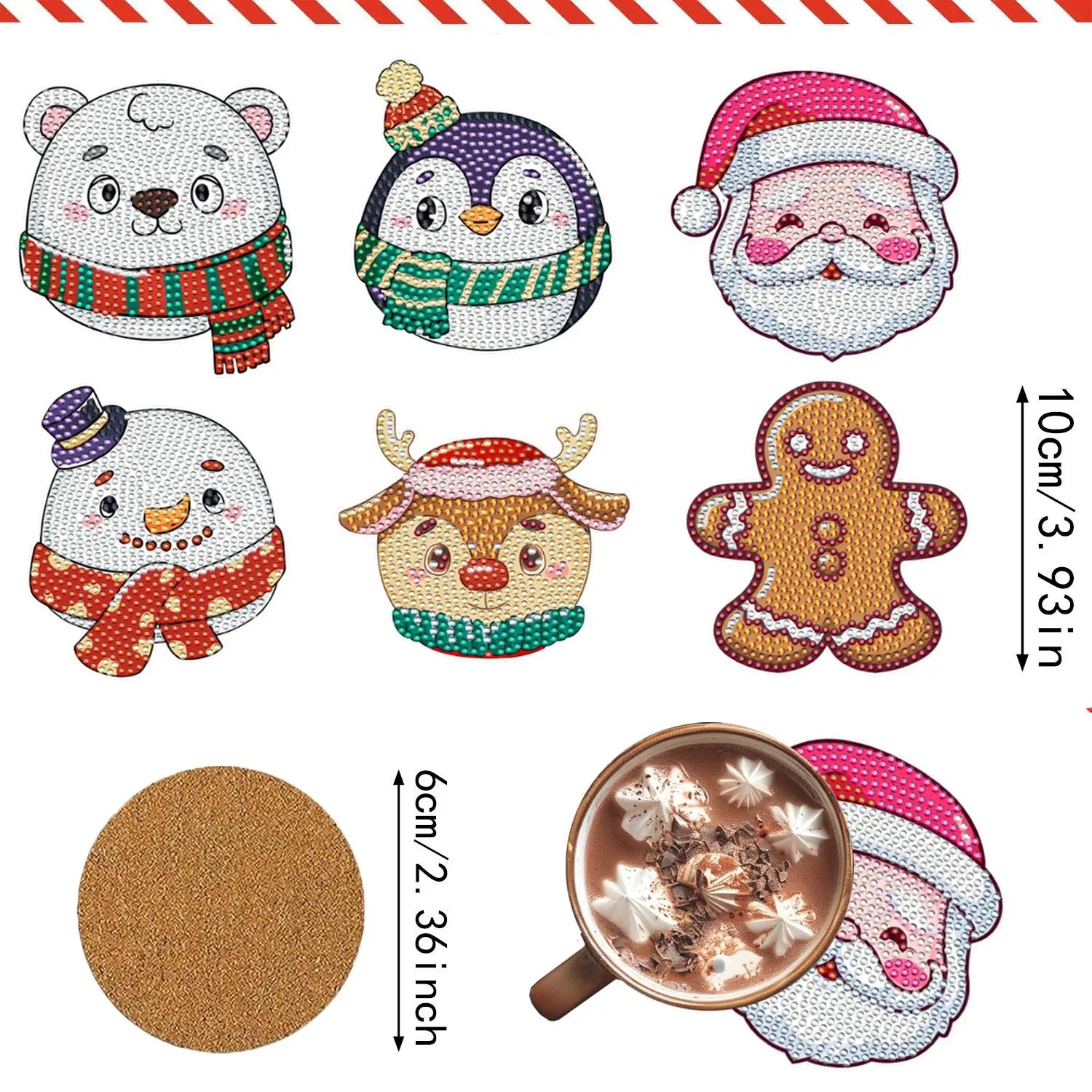 6 Christmas Diamond DIY Decorative Stickers Handmade Kids' Tree Elements Adds Holiday Atmosphere Style Any Space Made in China NovaCart