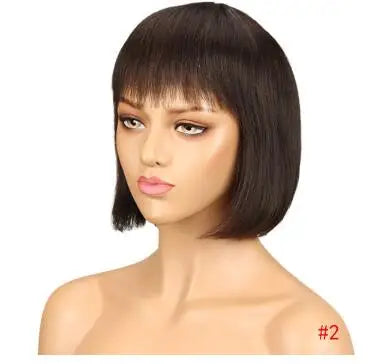Wholesale Straight Bob Wig Brazilian Remy Hair Human Hair Wigs for Women Ombre Color Full Machine Made Wig With Bang NovaCart