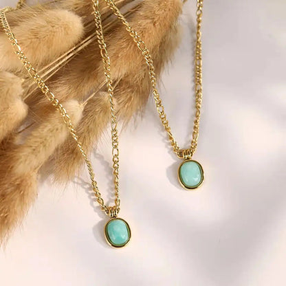 Dainty Amazonite Pendant Necklace LUNAR VINES