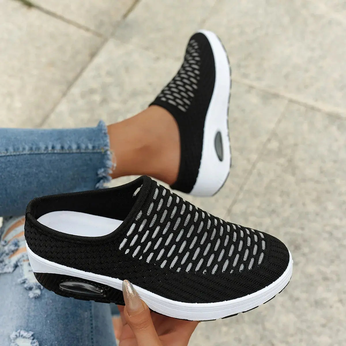 Women's Thick-Soled Half-Slip Slip-On Beach Air Cushion Shoes NovaCart
