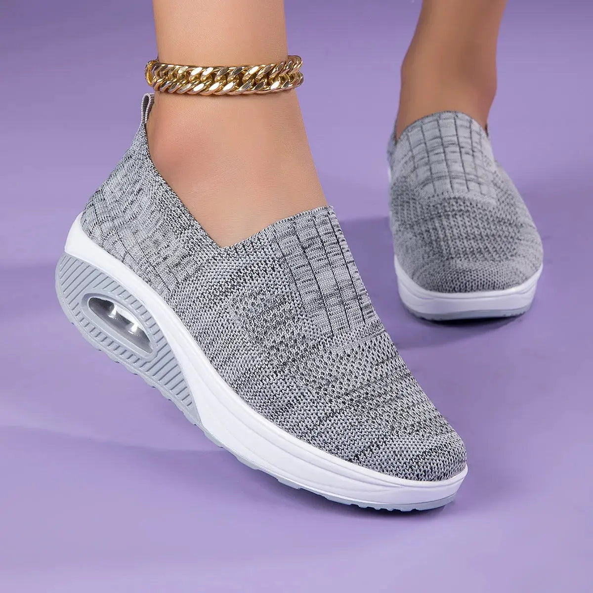 New Women's Low Top Sports Mesh Casual Running Shoes Solid Color Air Cushion Soft Bottom EVA Fashion Trend for Winter NovaCart