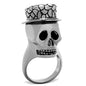 AJ TK1121 High Polished Stainless Steel Ring with Epoxy Fashion Rings in Jet Color NovaCart