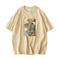 Abstract Pattern Tshirts Lady Cotton Green Summer Tees Lady Short Sleeve Streetwear Tops