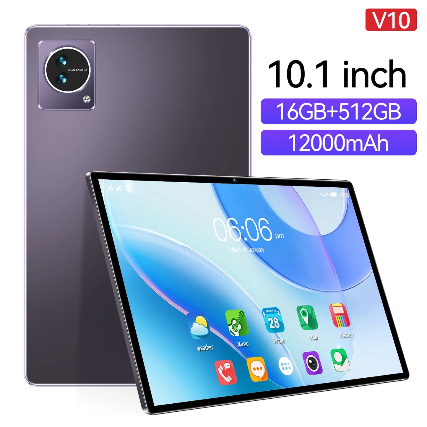 Cheapest According to Customer Demand 10 Inch V10 16g+512g Dual Card Dual Standby 10core Android13 on Tablet NovaCart