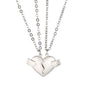 2Pcs Lovers Matching Heart Pendant Couple Magnetic Heart Pendant Necklace Couple Jewelry