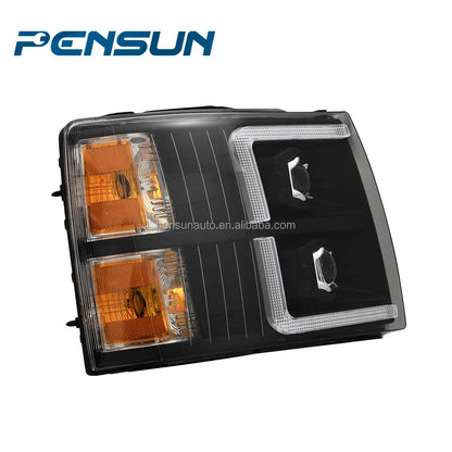Auto Parts ABS Material Headlight Assembly 2007-2013 for Chevy for Silverado 1500HD 2500HD With LED Lens DRL Headlights Black NovaCart