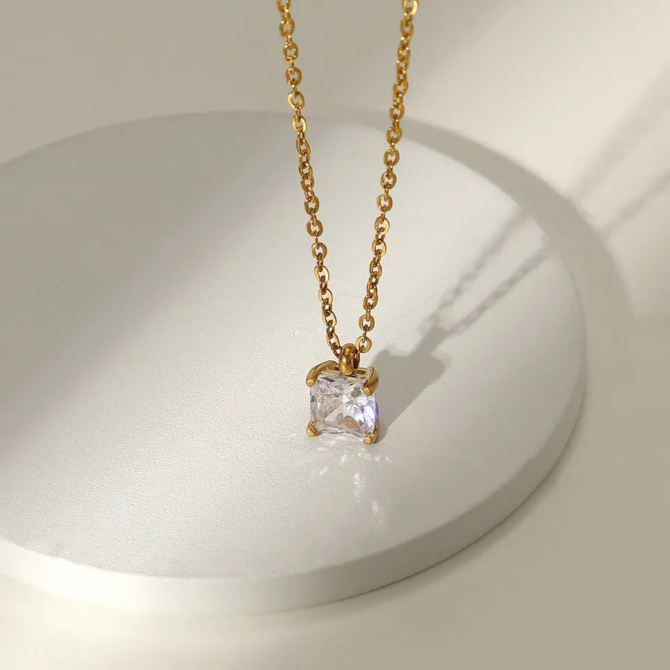 Colorful Cubic Zirconia Pendant Necklace LUNAR VINES