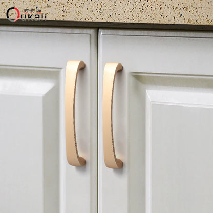 Oukali Nordic Style Atmospheric Brushed Brass Cabinet Wardrobe Knobs Handles Kitchen Bedroom Furniture Handles NovaCart