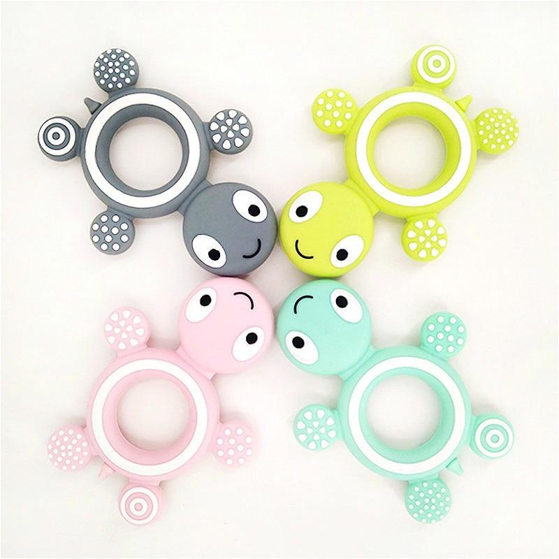 Baby Silicone Teethers Food  Cute Turtle Tiny  Teething Baby Shower Gifts Cartoon Animals Teether Stevvex