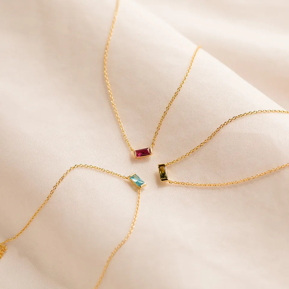 Birthstone Charm Necklace LUNAR VINES
