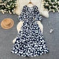 V-Neck Tunic Slim Casual Midi Dress