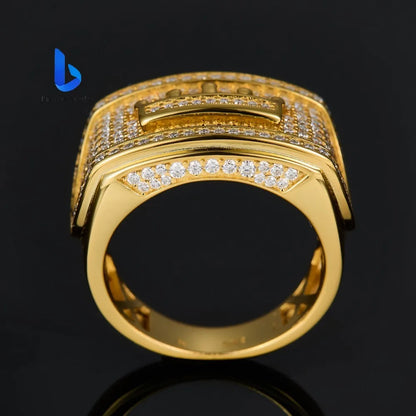 Men's Hip Hop Ring S925 Silver King Letter Moissanite Lab Diamond Pass Tester GRA Certified Luxury Jewelry NovaCart