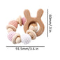 Wooden Teether Hedgehog Crochet Beads Wood Crafts Ring Engraved Bead Baby Teether Wooden Toys For Kids Rattle Stevvex