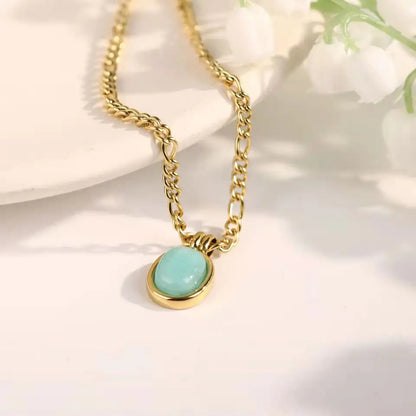 Dainty Amazonite Pendant Necklace LUNAR VINES