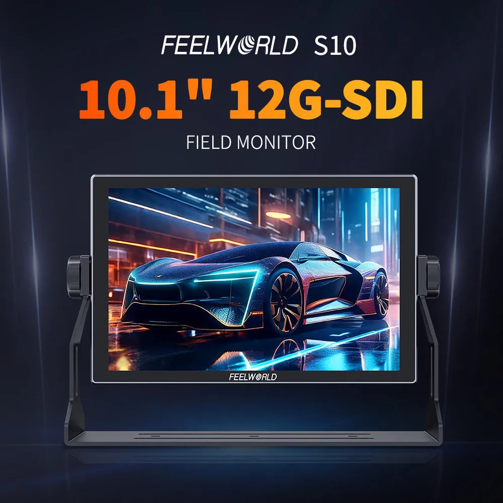 FEELWORLD S10 10.1 Inch 1200nit 12G-SDI HDMI 2.0 Camera Field Monitor, 4K HDR Touchscreen, OEM/ODM, Factory Direct, Bulk Order NovaCart