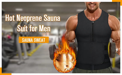 Neoprene Men's Shapers Sweat Vest for Men Waist Trainer Vest Adjustable Workout Body Shaper with Double Zipper for Sauna Suit NovaCart