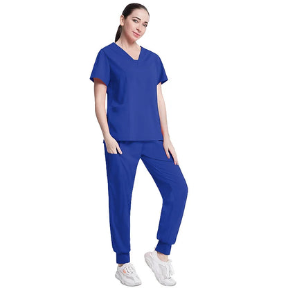 Fashionable Hospital Custom Nurse Uniform Embroidery Logo Colors Short Scrubs Jogger Straight Nurse Uniform Pants Sets NovaCart