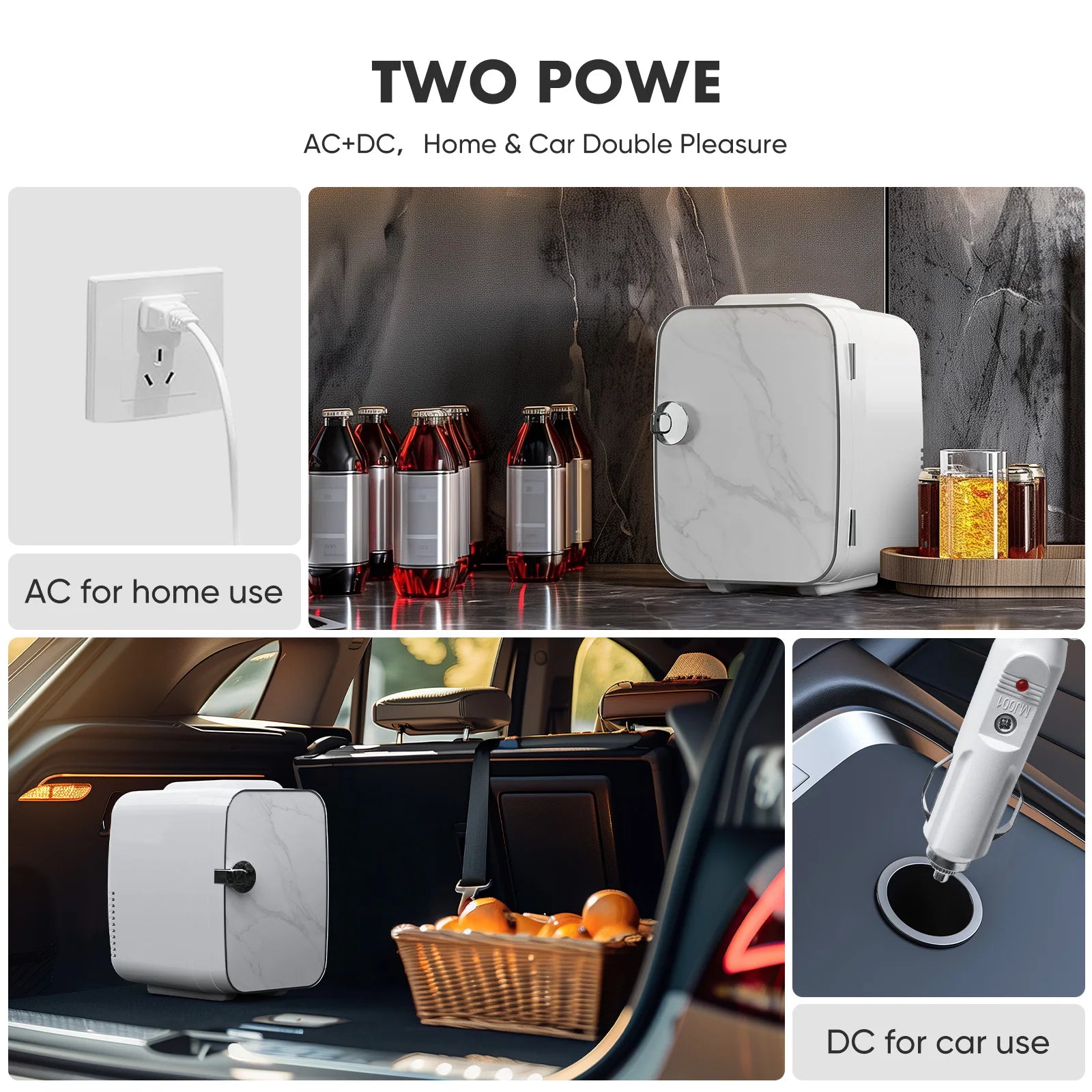 FCJ 4L-6 Cans Mini Portable Compact Refrigerator Single Door with UK/US Plug Electric Power Source for Skincare Food Beverages NovaCart