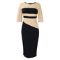 D381 Latest Design Half Sleeve Contrast Color Elegant Dresses for Ladies Office Dresses Women Formal Work Career Dresses NovaCart