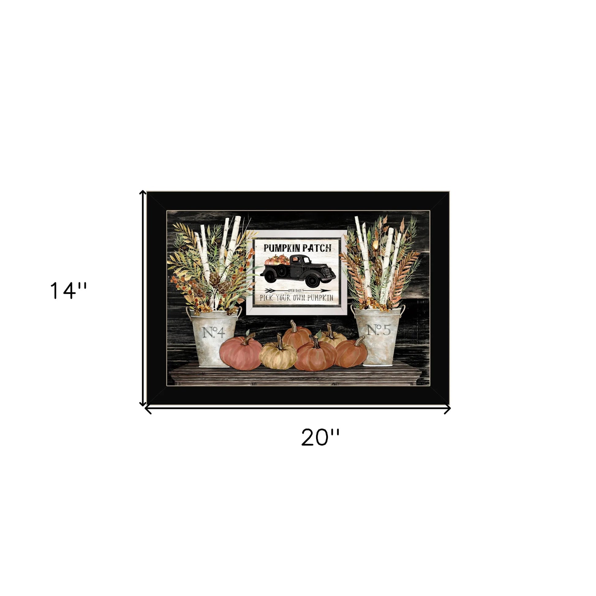 HMS Black Framed Print Wall Art Pumpkin Patch Still Life Wall Accents NovaCart