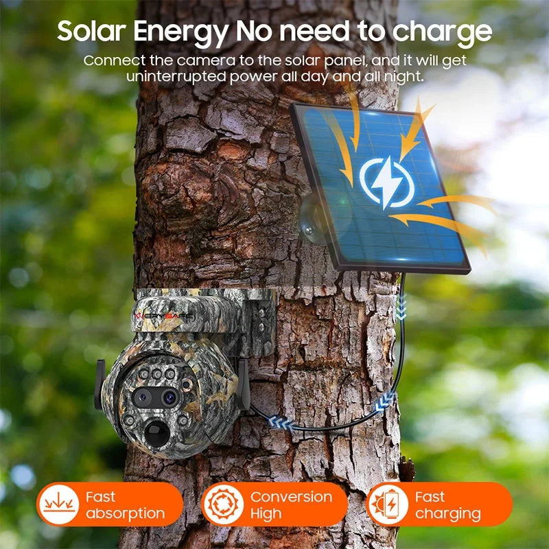 WERYSAFE 6MP Ubox 12X Zoom Infrared Video Cellular 4g Solar Rechargeable Battery Charge Hunting Trail Security PTZ Camera NovaCart