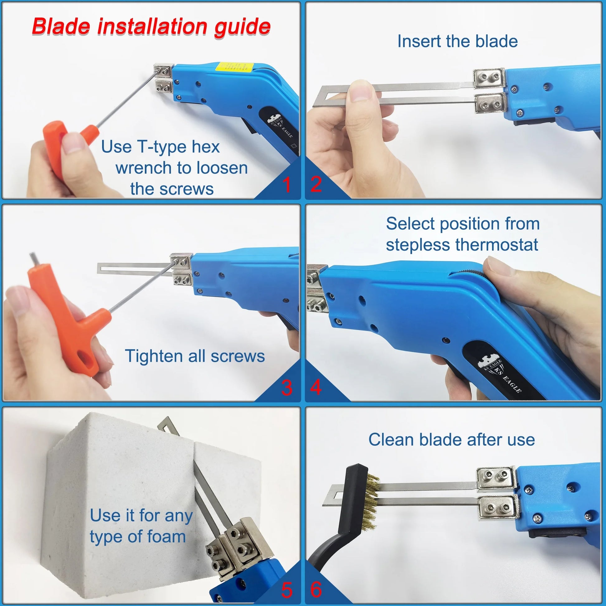 KS EAGLE Hand Held Electric Foam Cutter Heat Cutting Knife 200W Styrofoam Engraving Slotting Carving Tool Kit Hot Knife Cutter NovaCart