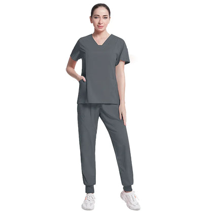 Fashionable Hospital Custom Nurse Uniform Embroidery Logo Colors Short Scrubs Jogger Straight Nurse Uniform Pants Sets NovaCart