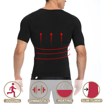Mens Slimming Body Shaper Chest Compression Shirts Tummy Control Shapewear Gynecomastia Abdomen Slim Vest Waist Trainer Corset NovaCart