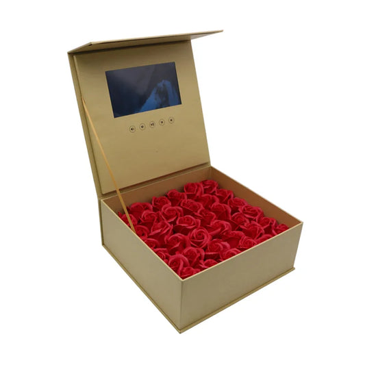 7'' Video Flower Box Decorative Paper Gift LCD Display Player with Photo and Music for Wedding Rings NovaCart