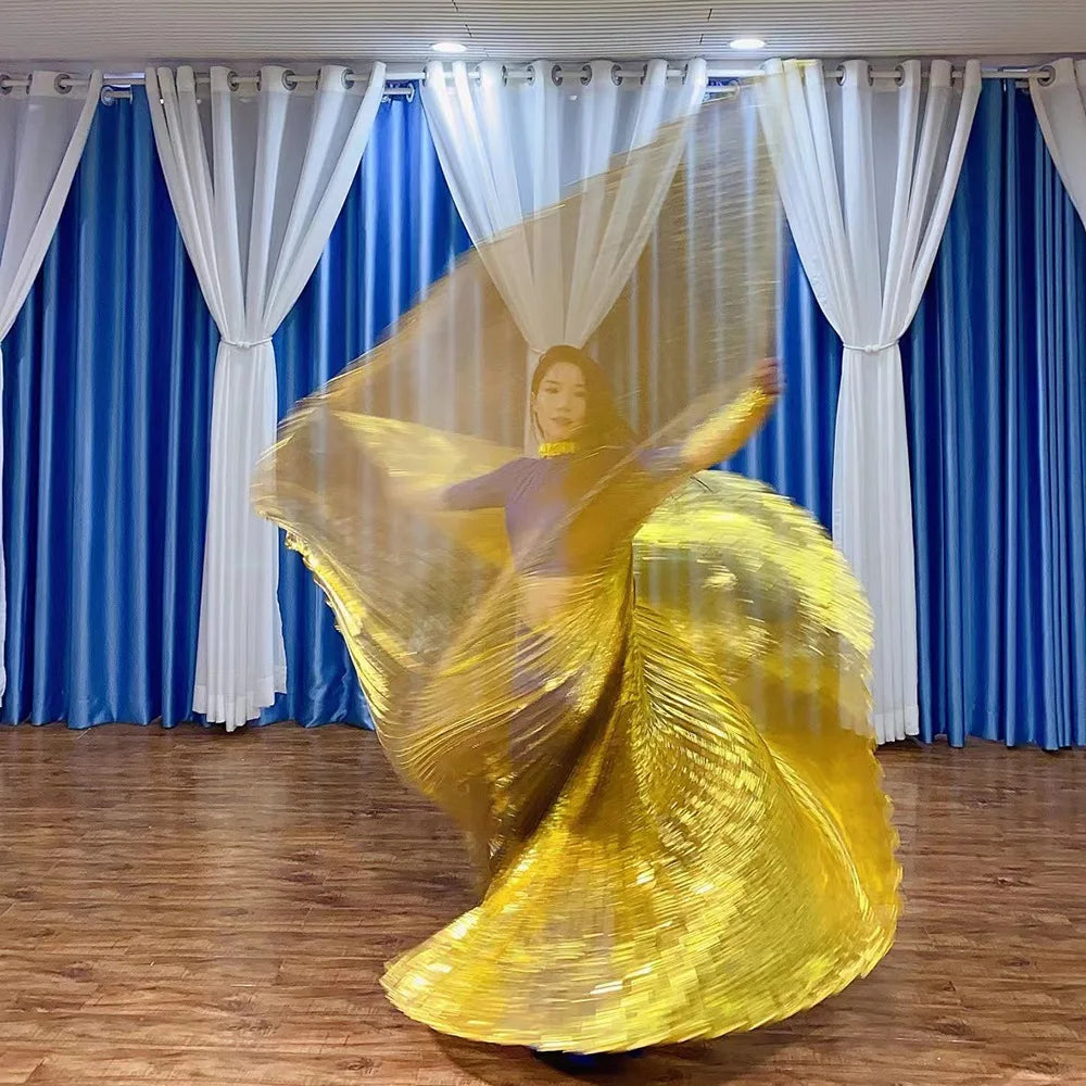 Transparent Golden Dance Props Table Performance Oriental Dance Indian Big Edition Belly Dance Golden Wings NovaCart