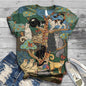 Women Summer Short Sleeve Digital 3D Cat Printed O-Neck Tops T Shirt Femme T-Shirts