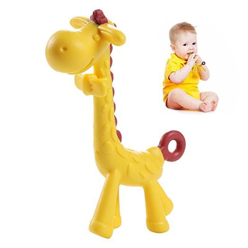 Unique Cute Cartoon Giraffe Shape Baby Teether Silicone  Teething Toy New Hanging Toy For Baby Activity Stevvex