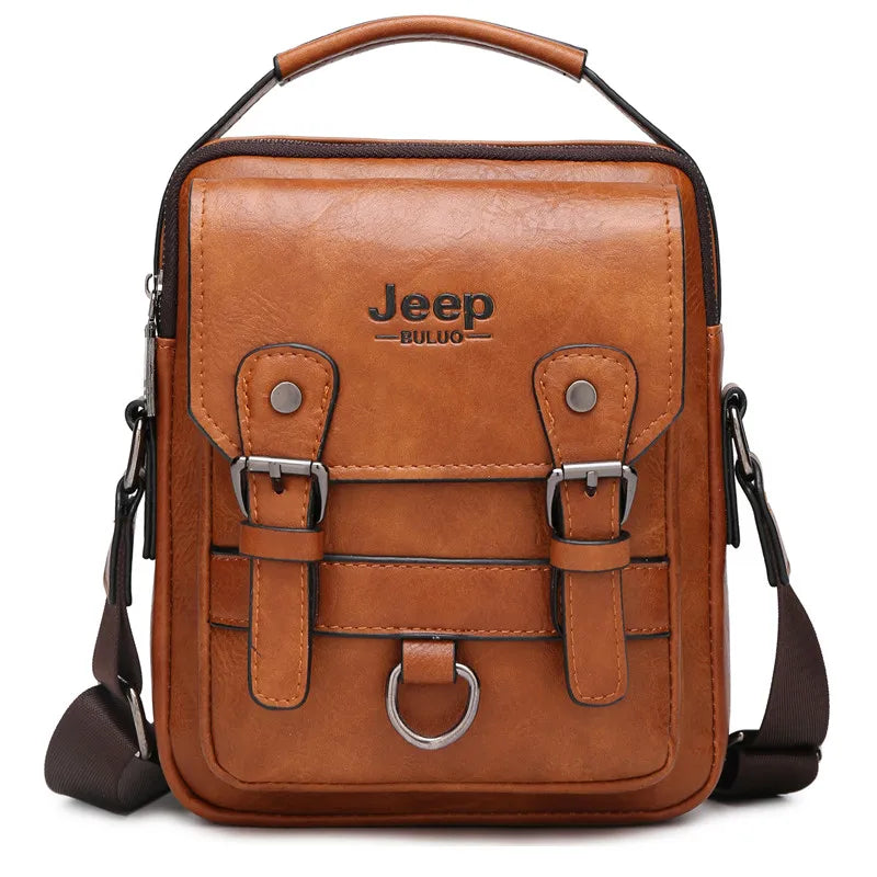 JEEP BULUO Multi-function Business Handbags Men New Man's Shoulder Bag Large Capacity Leather Messenger Bag Crossbody Big Brand NovaCart