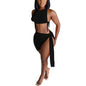 Knitted Ribbed Two Piece Set Bandage Crop Top Bodycon Mini Skirts Beachwear Outfits Summer