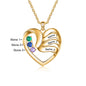 2-5 Names Customized Birthstone Fashion Memorial Heart Necklace