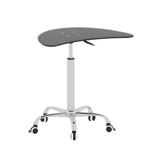 Adjustable Height Black Tempered Glass Office Desk 24.2"-32.7" Range with Lockable Wheels Made in China NovaCart