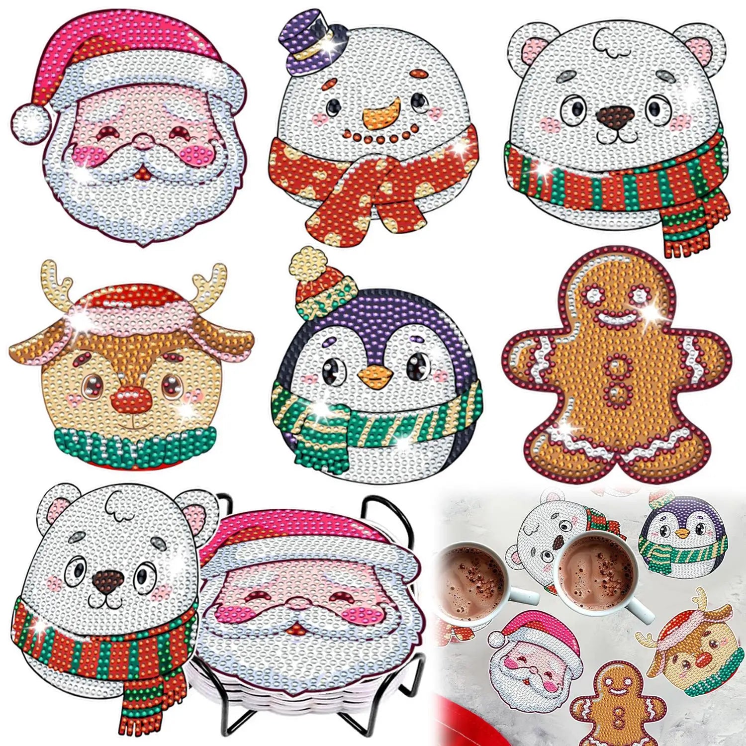 6 Christmas Diamond DIY Decorative Stickers Handmade Kids' Tree Elements Adds Holiday Atmosphere Style Any Space Made in China NovaCart