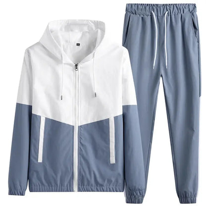 2026 Men Tracksuit Casual Joggers Hooded Sportswear Jackets And Pants 2 Piece Sets Hip Hop Running Sports Suit NovaCart