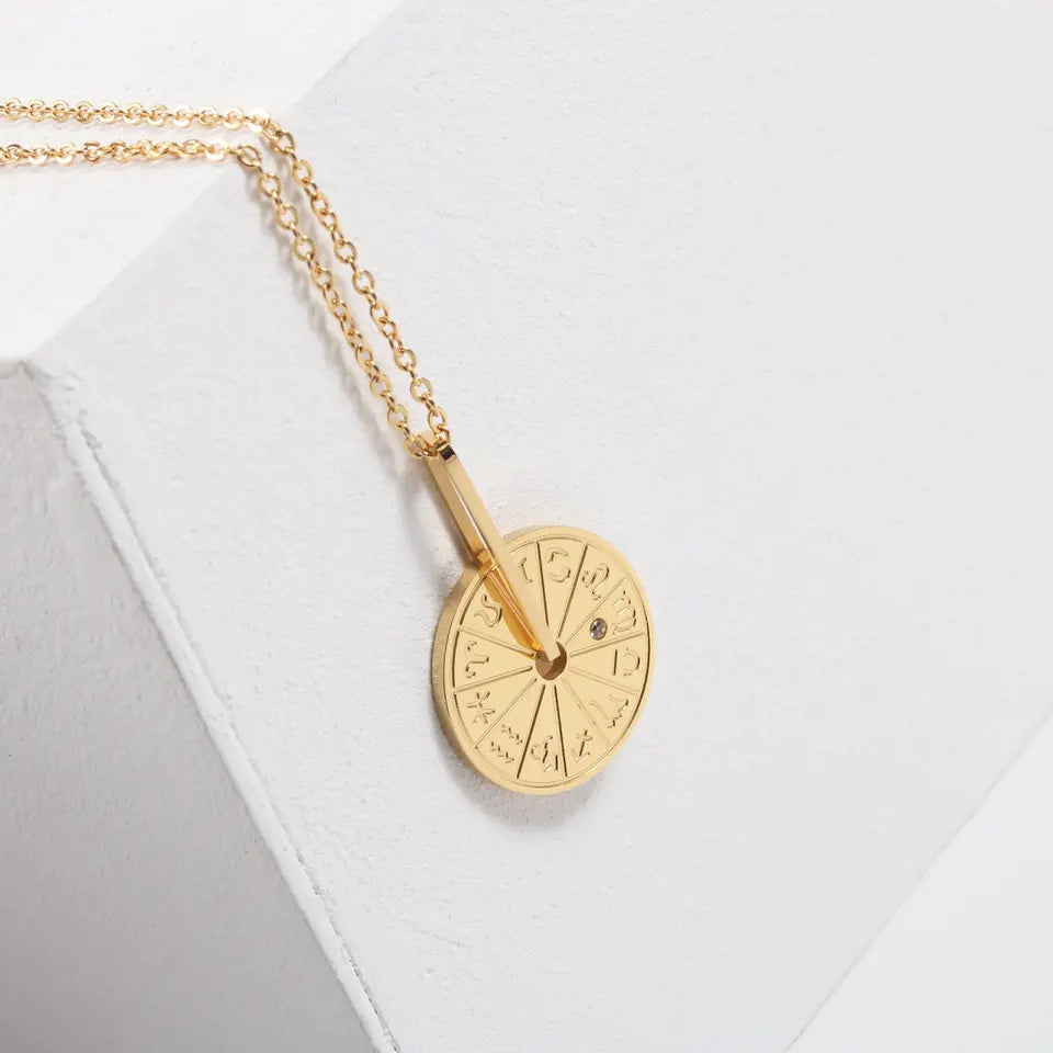 Horoscopes Crystal Inlaid Pendant Necklace LUNAR VINES