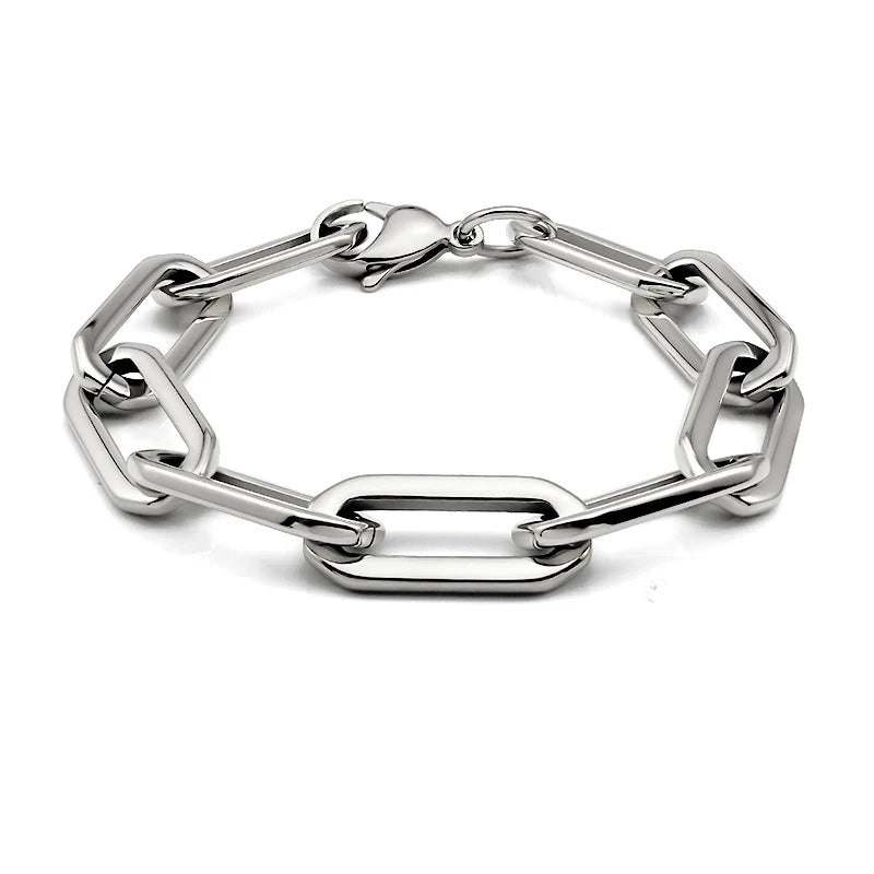 Gold Color Big Carabiner Lock Clasp Chain Link Charm Femme Bracelet for Women Handmade Statement Bracelet Necklace Sets NovaCart