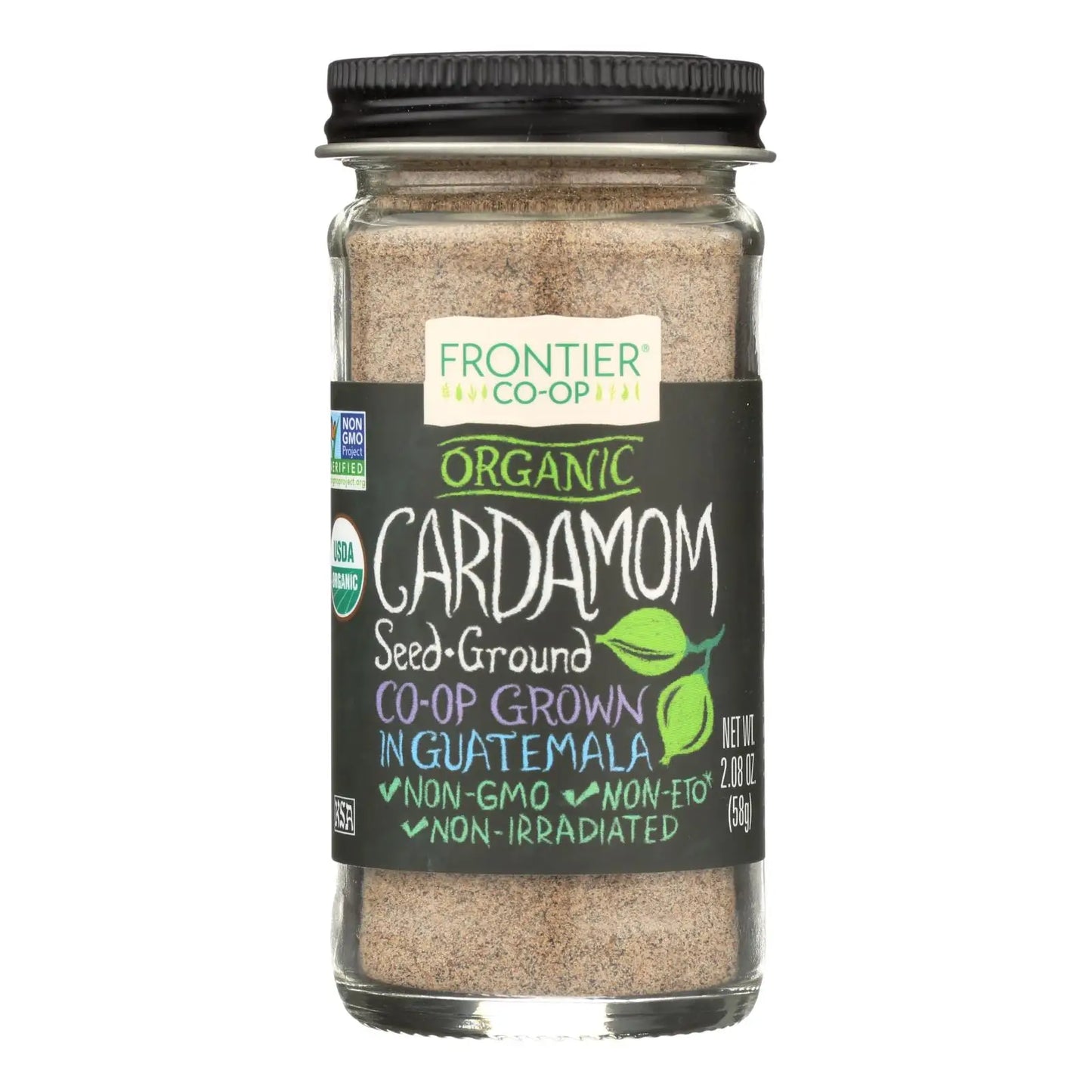 UD2 Frontier Organic Ground Cardamom Seed Decorticated No Pods Herb 2.08 Oz Mixed Spices & Seasonings NovaCart