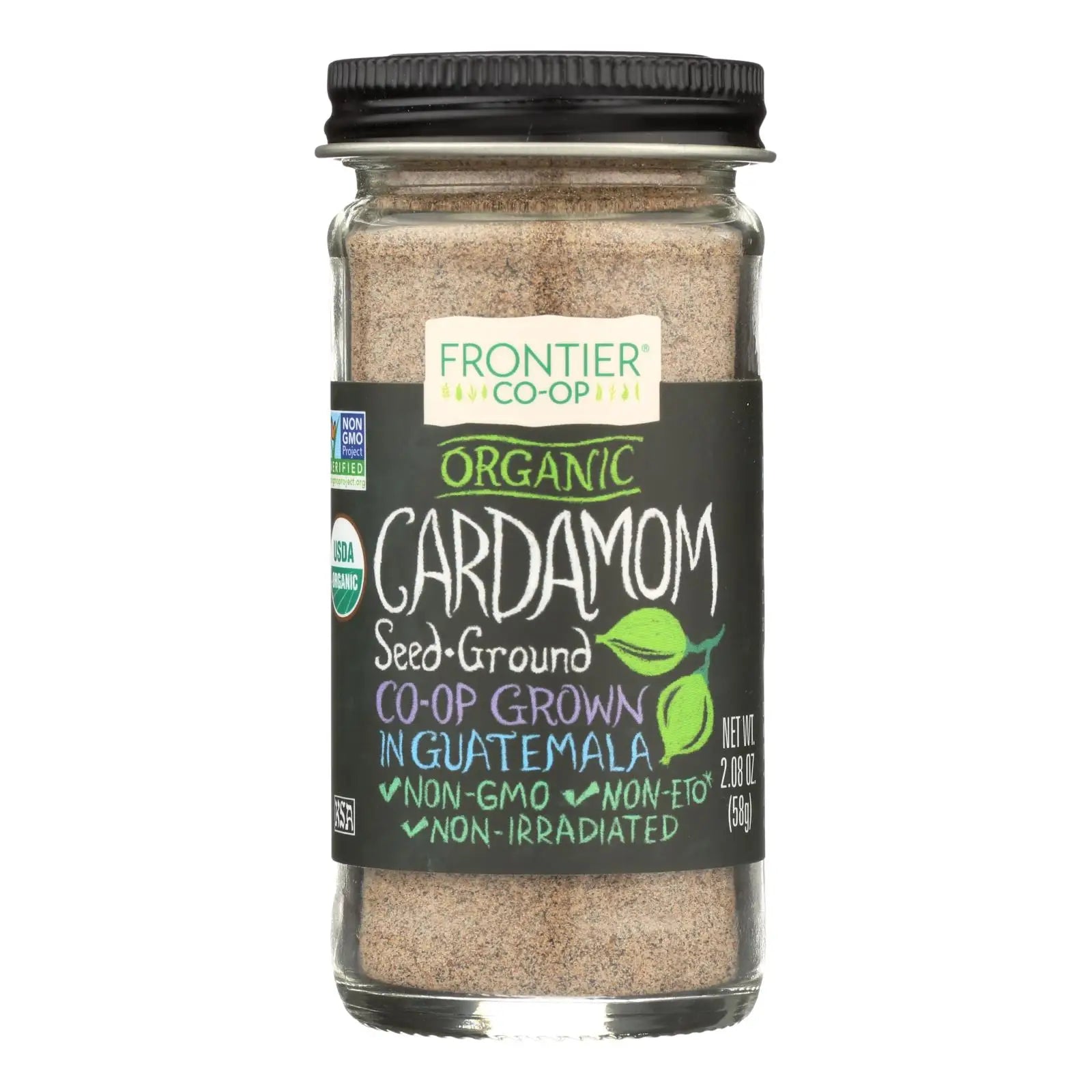 UD2 Frontier Organic Ground Cardamom Seed Decorticated No Pods Herb 2.08 Oz Mixed Spices & Seasonings NovaCart