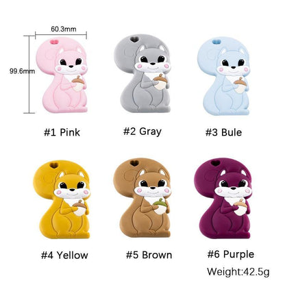 New Sets Baby Silicone Teether Rodent Silicone Animal Fox Teeth Chew Children Goods Stevvex