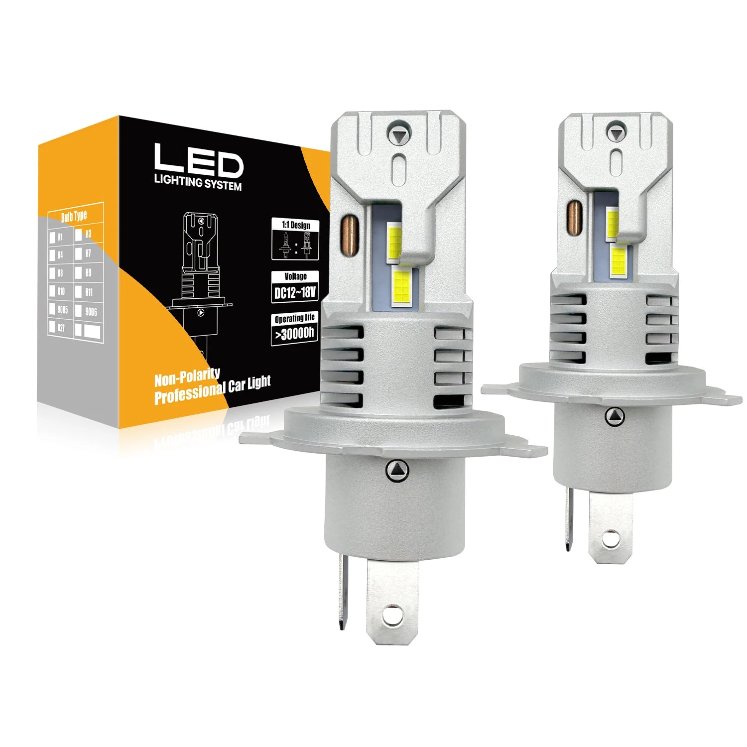Leishen Factory Halogen Size H4 HB2 H19 Led Headlight Bulb 6000K Cool White Led Headlamp for Motorcycle Cars NovaCart