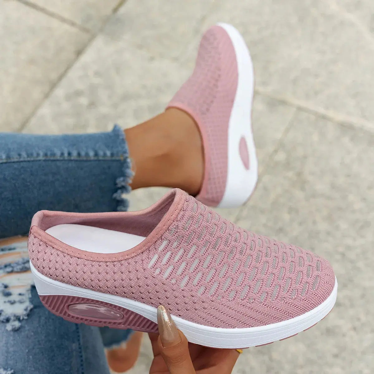 Women's Thick-Soled Half-Slip Slip-On Beach Air Cushion Shoes NovaCart